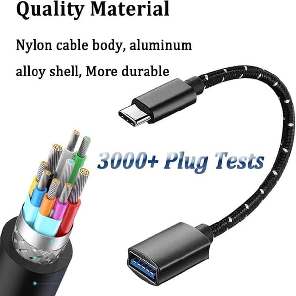 USB C till USB-adapter [2-pack], Typ C till USB OTG-kabel, USB C hane till USB A hona-adapter, Kompatibel med iPhone 15 Pro/Max, MacBook Pro/Air, 180ml