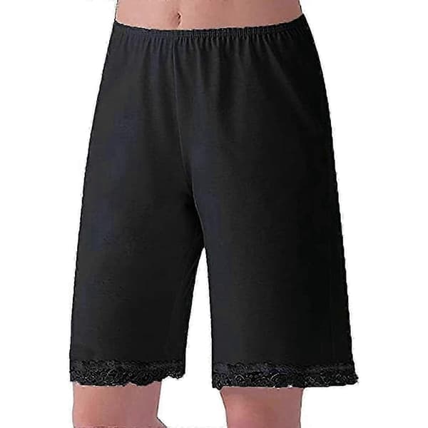 2025 Kvinders Satin Culottes Lingeri Shorts til Sengetid Black XL