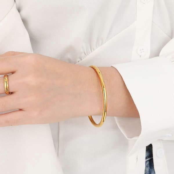 Niche Minimalistisk Solid Glat Enkel Armring til Kvinder - Stilfuld og Eksklusiv Gold 65mm