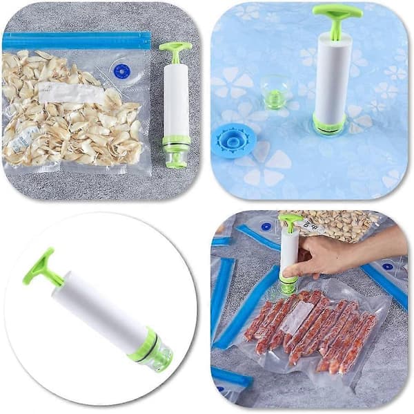 Vakuumforseglingspose Håndpumpe Manuell kompresjonspose Luftpumpe Bærbar Mini Sugpumpe for Reise/Mat/Plassbesparende