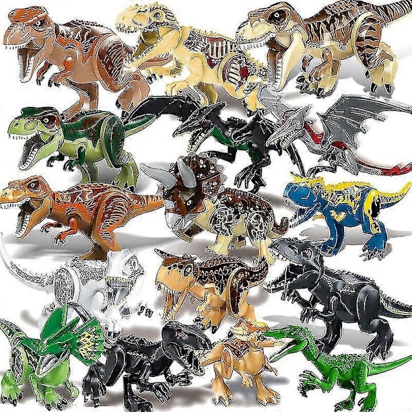 1 stk Jurassic Stor Dinosaur Byggeklosser T-rex Quetzalcoatlus Baryonyx Actionfigurer Barn Lekegaver Carnotaurus blue