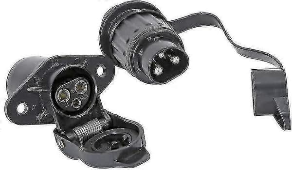 Vanntett 3-pinners plugg og stikkontakt DIN 9680 for 12V traktor