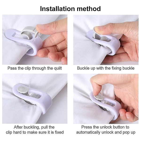 Täcke Clips, 24 st Anti-slip Täcke Clips Täcke Grippers Täcke Hållare Clips Utan Nålar Säkra För Täcke Hållare Lakan Gardin