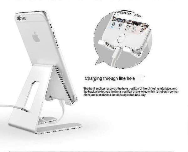 Mobiilitarvikkeen latausteline puhelimelle (hopea)