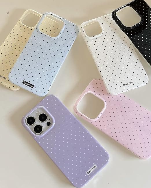 inewateri Compatible with iPhone 15 Pro Case, Cute Fashion Dotted Design, Soft TPU Slim Protective Case Whit White iPhone15 pro
