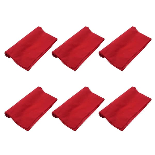 6X Fancy Ensfarget Bandana 100% Bomull Hode Hals Håndledd Wrap Skjerf Rød Red