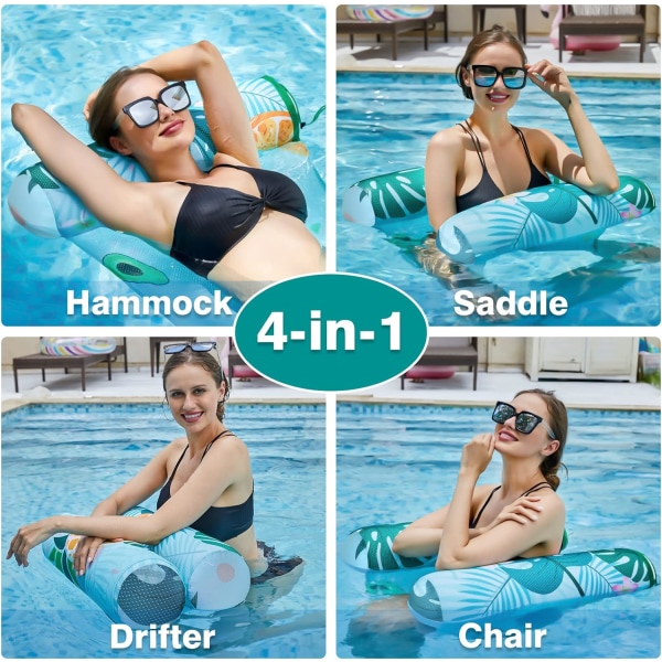 Pineapple Pool Hængekøjer - Bærbar oppustelig Pool Float Flydende Hængekøje Holdbar Multipurpose Flydende Chair Drifter til sommerpoolunderholdning