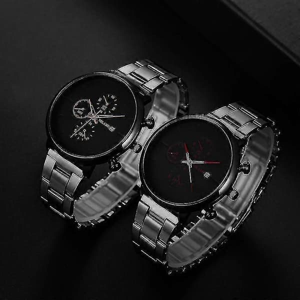 Deffrun A0546 Casual Style Herrarmbandsur Full Steel Kalender Quartzklocka