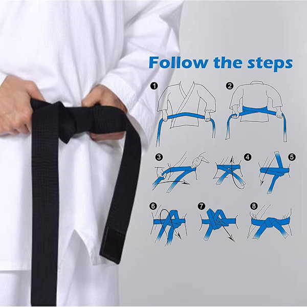 Pehmeä vyö Taekwondo Karate Judo - Aikuinen (musta)