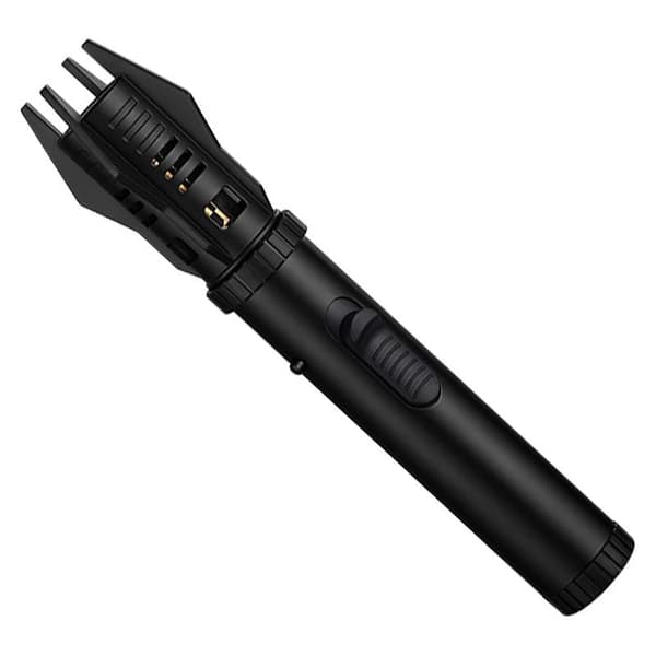 Camping Outdoor Windproof Straight Flame Lighter Adjustable Red Flame Inflatable Lighter for Grilling BBQ Black