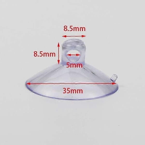 20 pientä läpinäkyvää muovista imukuppia - 35mm läpinäkyvä