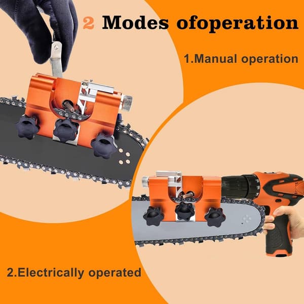 Chainsaw Sharpening Kit with 5 Grinding Heads - 7x6x2.8cm - Compatible with All Chainsaws and Electric Saws