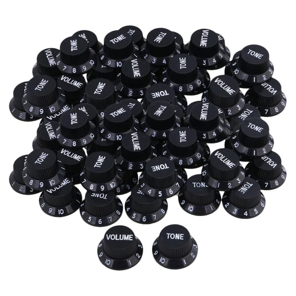 25,5x13mm Plast Svart Gitarr Kontroll Hastighetsratt Vit Nummer Uppsättning om 150