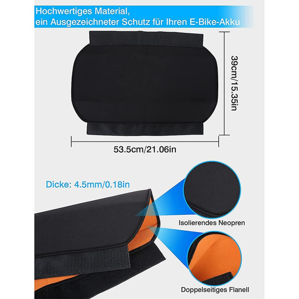 Ebike Battery Protection Cover, E-Bike Battery Protection for Integrated Frame Battery 30-36cm black