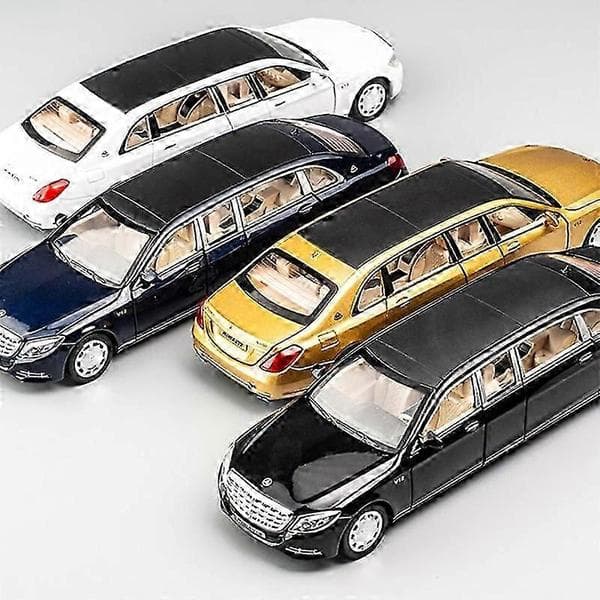 1:32 Mercedes-Maybach S650 Legeringsbilmodel Børnelegetøjsbil Seksdørs Forlænget Version Simulationsbilmodel Samlergave Legetøjsbiler Blue