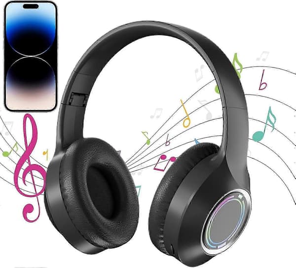 Sammenfoldeligt trådløst headset | Letvægts trådløst headset | Bløde ørekopper med
