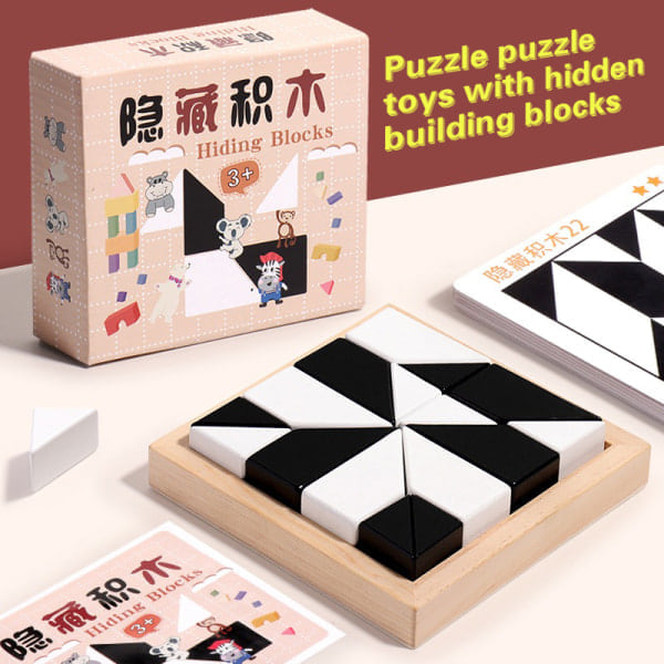 Dolt Puzzle Leksak Träpussel C