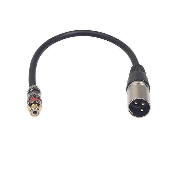 RCA hun til XLR han kabel, XLR til RCA konverter lydadapter patchkabel skifter -30cm Black