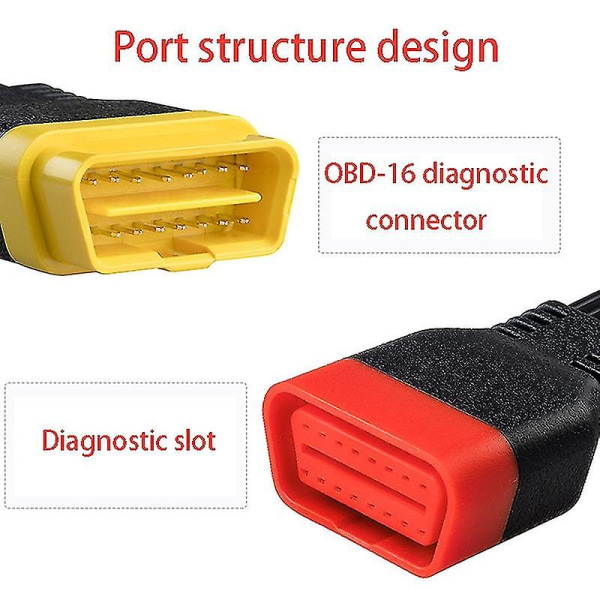 Ny Obd Obd2 förlängningskabelkontakt för lansering X431 V/easydiag 3.0/mdiag/golo Main 16pin hane till