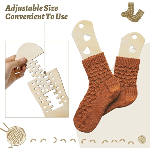 3 par sokk strikkemønster verktøy for barn veving strikke silikon strømper strikkeform brune tre sokker stativ skinnende barn