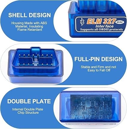 ELM327 Bluetooth Mini Feilkodeleser / OBD2 - Bildiagnostikk i Blå Blå blue