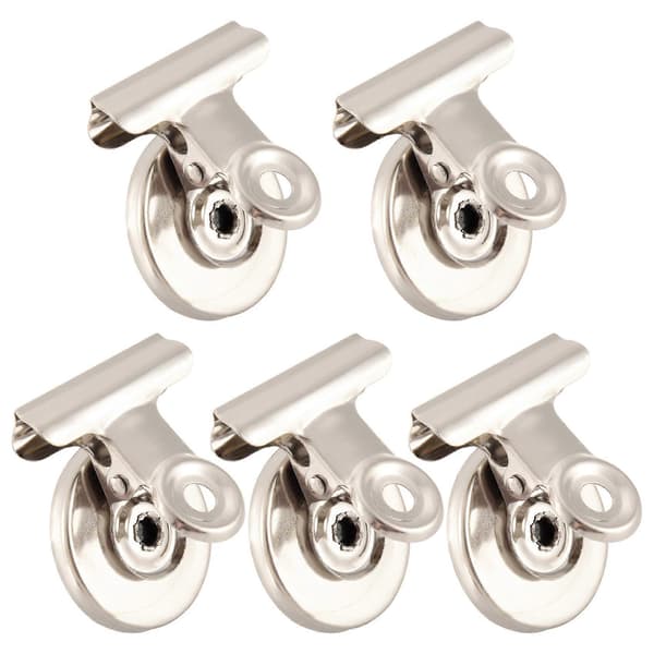 5 stk. køleskabsmagnetclips Beskednoteholder Greb Magnetisk Hjemmekontor Metal Silver