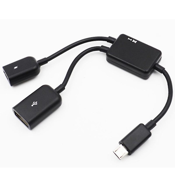 Slitesterk Micro USB-konverteringskabel 2 i 1 OTG Micro USB-adapter for mobiltelefon
