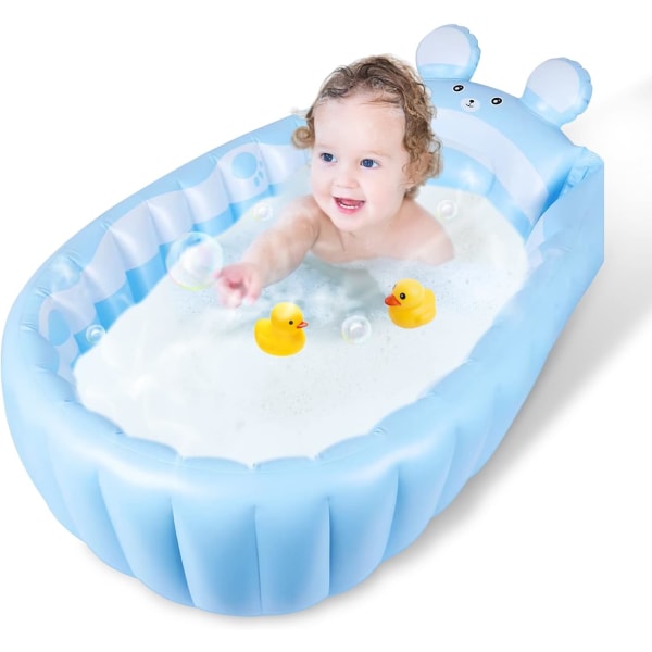 Oppblåsbart babybadekar Sklisikkert babyservantbad Babybadekar Reise Tykk sammenleggbart babybadekar 0-6 år gammel