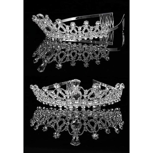 Tiara Crystal Crown, Tiara med strass kam för bröllopsfest Bröllopsbal Prinsessfester Födelsedagskrona