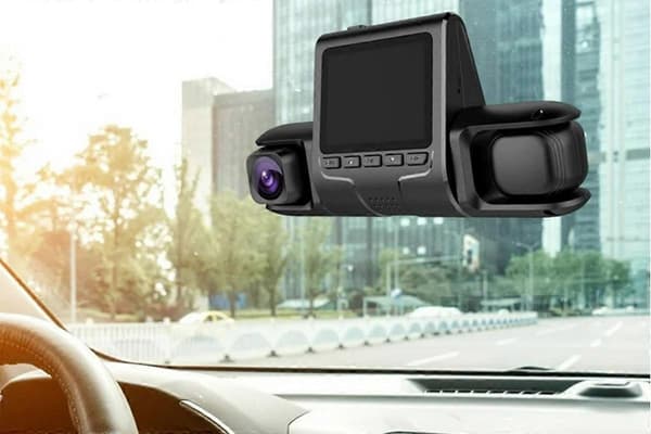 Dashbordkamera foran og bak 1080P Dashbordkamera med loop-opptak Black One Size