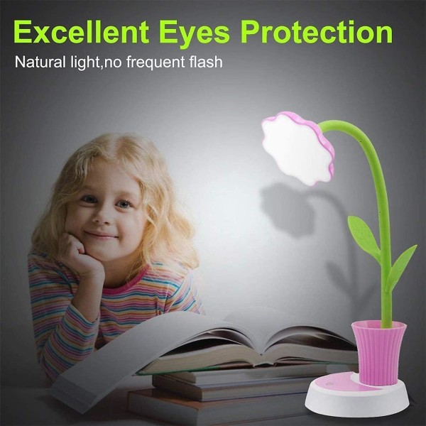 2024 sengelampe til børn, kreativ genopladelig led-bordslampe Øjenbeskyttelse Touch-sensor bordlampe