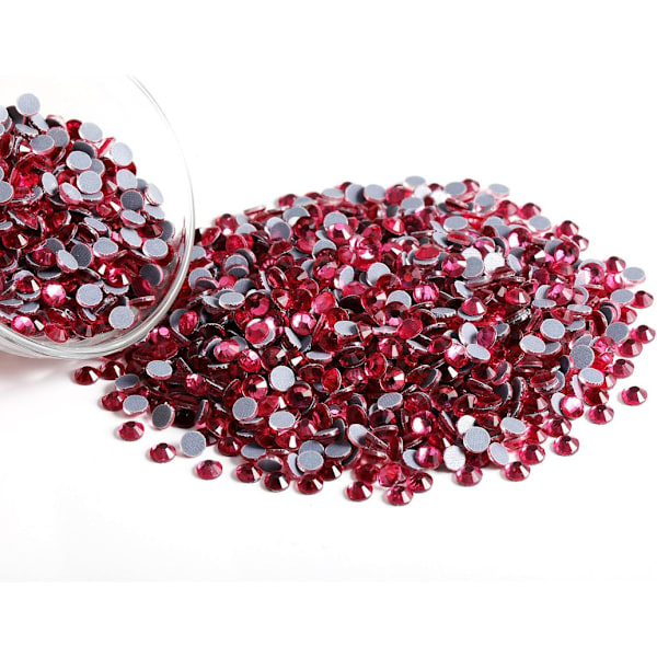600 kpl Ruusu Hotfix Strass-kiviä askarteluun, SS30, 6.3-6.5mm Ruusu Rose SS30