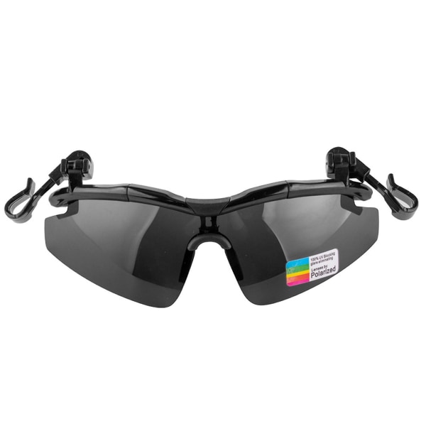 Svarte golfhettebriller Utendørs fritidssport Polariserte solbriller Clip Hat Vendbare baseballcaps solbriller