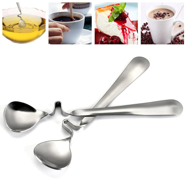 Kaffeske i rustfrit stål, S-formet, langt håndtag, multifunktionelt service Dessertske i fødevarekvalitet Honningrøreværktøj Køkkenudstyr Tianyuhe