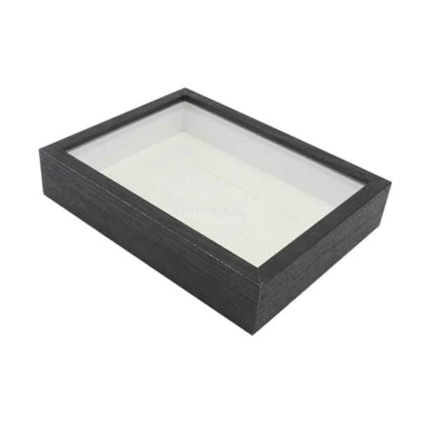 Træ Skyggeboks Ramme Dyb Skyggeboks 21,9cmx27cm Displaykasse Mindedisplay (LGL) Sort
