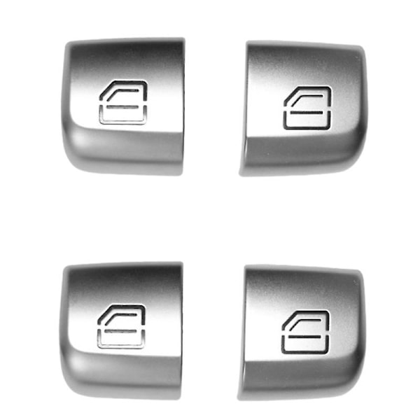 4 stk Dørvindu Glassløfter Kontrollbryterknapp for C-klasse W205 GLC W253 silver