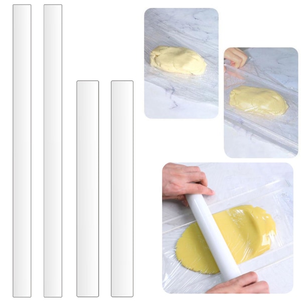 2 stk kjevleguide Gjenbrukbar matkvalitet varmebestandig akryl Måling av deig Balanse Tykkelse Linjal Hjemmeforsyning Tianyuhe A 2mm