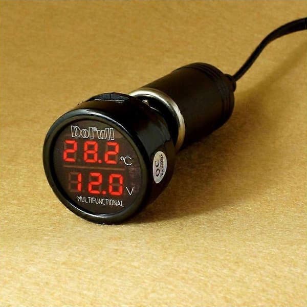 Bil Voltmeter Digital Voltmeter Volt Meter Panel Tester Auto Motorsykkel 12V 24V Rosso