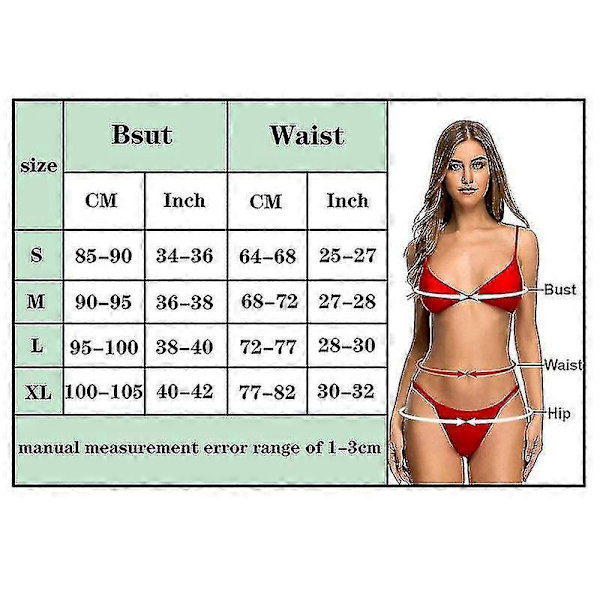 Micro G-string Bikini Set för kvinnor, BH-toppar, Trosor, Linrie Underkläder, Badkläder D L