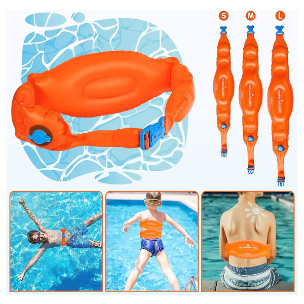 Simbälten Pool Float för Barn Vuxna, Set med 3 Simhjälp Midjebälten, Uppblåsbara Simbälten för Simning eller Träning