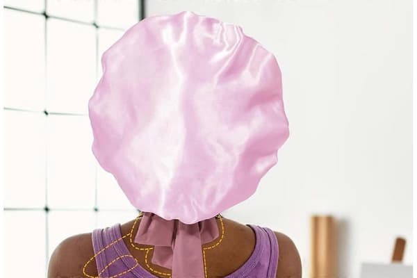 Dame Sateng Natt Sovehette Hårbånd Hatt Hodeplagg Bred Pink One Size