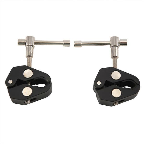 2-pakning for Magic Arm Clamp Krabbetang Stangklemme med 1/4 3/8 gjenger for DJI Ronin Kameramonitor Stu SilverBlack