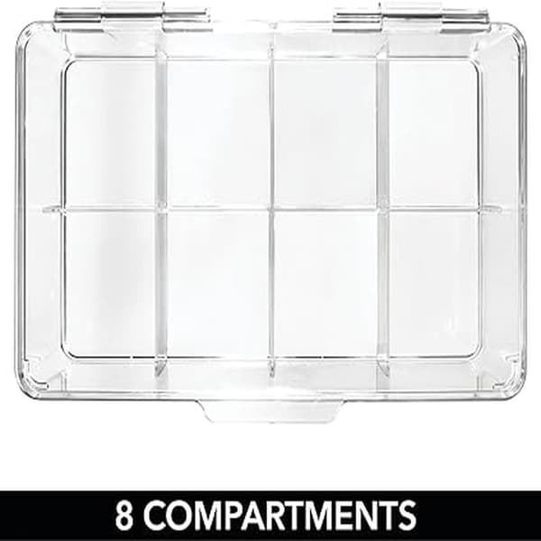 Transparent teboks med 8 rom - oppbevaringsboks i plast