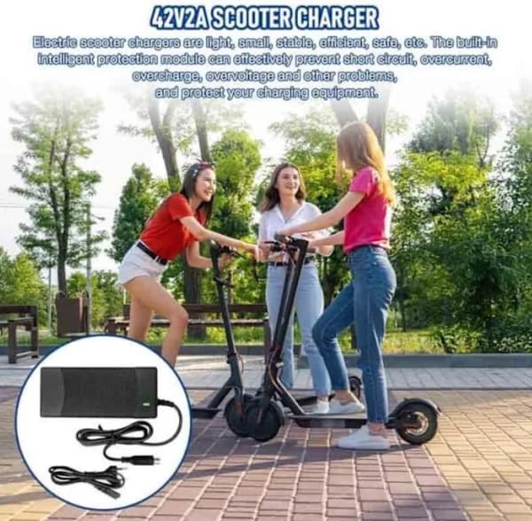Lader – 42V 2A for M365 og Ninebot – Rask og trygg lading M365/Pro/1S/Pro2/Essential/3