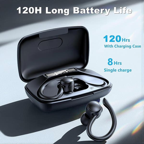 T82 Trådlöst Bluetooth-headset TWS Öronkrok Sport Vattentätt Bluetooth-headset Svart