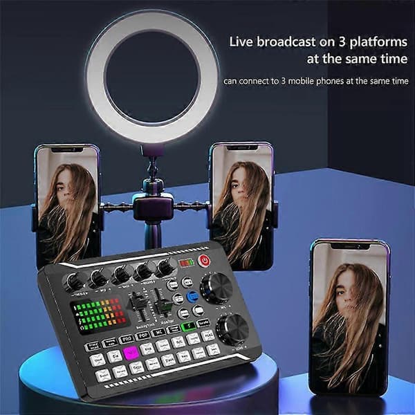 F998 BM800 Sæt Bærbart Lydkort Kit Kondensatormikrofon Sæt Live Lydkort