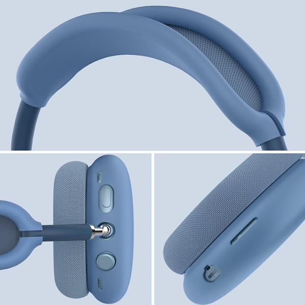 HERTZ H9 PRO MAX Kompatibel med AIRPODS MAX Huvudband med Skumskydd Storleksjusterbar Öronmuffar Bluetooth-hörlurar blå