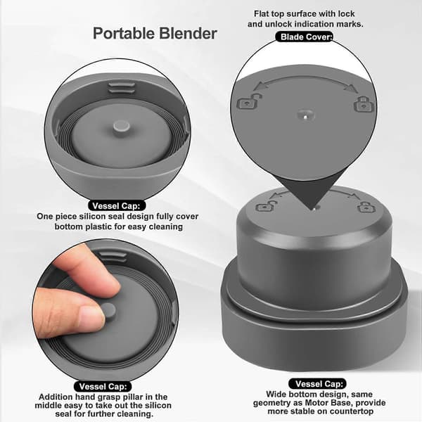 2X Knivdæksel og Beholderlåg til Ninja Blast Beholderblender Reservedele Bærbar Blender Reservedele