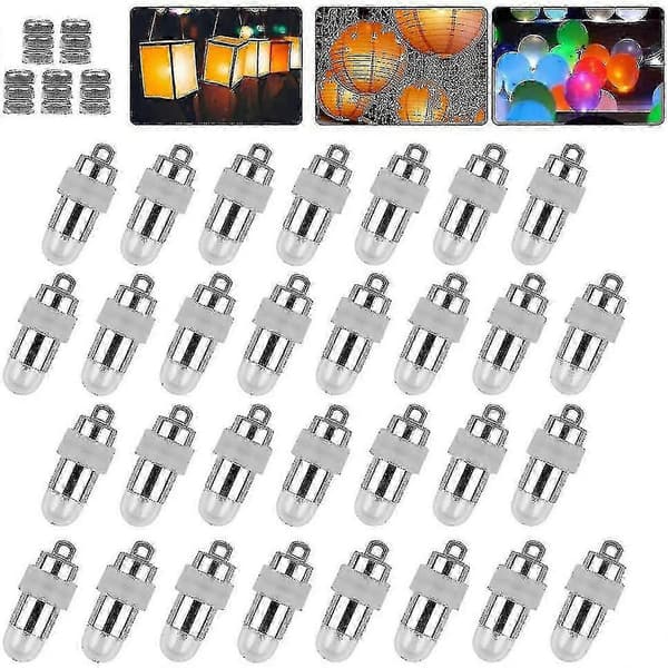 30 st Mini Vattentäta Led Papperslyktor, Varmvit, Bröllopsdekoration, Julfest