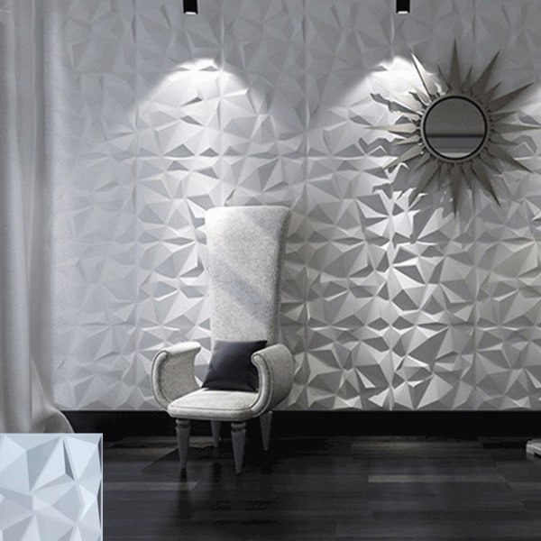 3D PVC veggklistremerker Vanntett varmeisolerende Enkel å rengjøre Konvekse relief selvklebende veggdekor Glittering